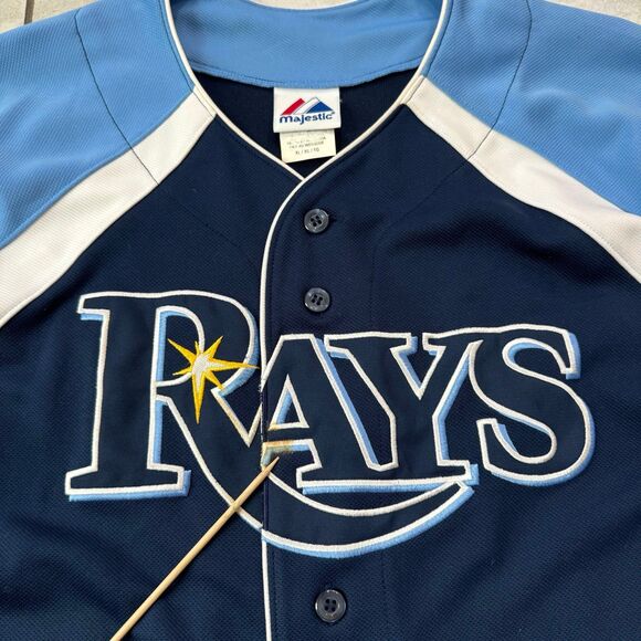 Rare Vintage MAJESTIC Tampa Bay Rays Evan Longoria #3 SEWN Jersey Men’s XL - Picture 6 of 8